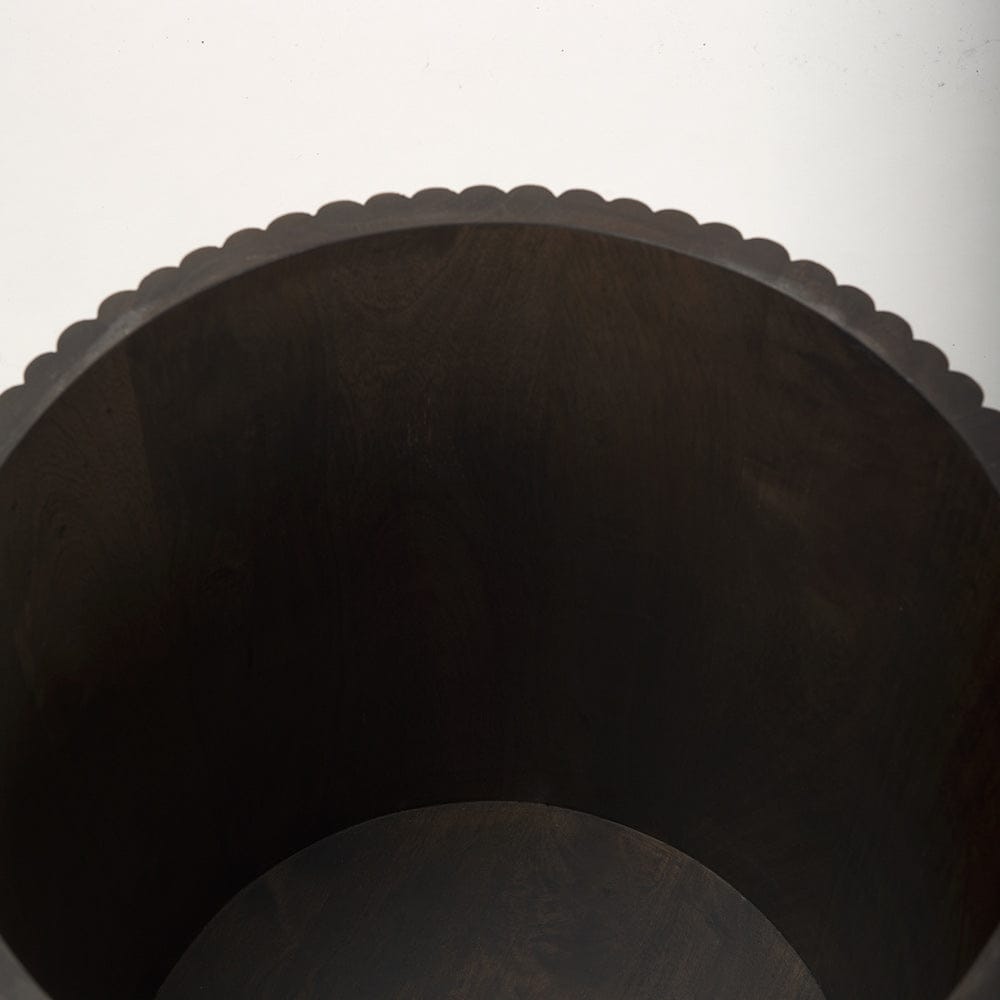 Mercana - Terra 18L x 18W x 22H Dark Brown Wood Fluted Round Side Table - 69881 view 7
