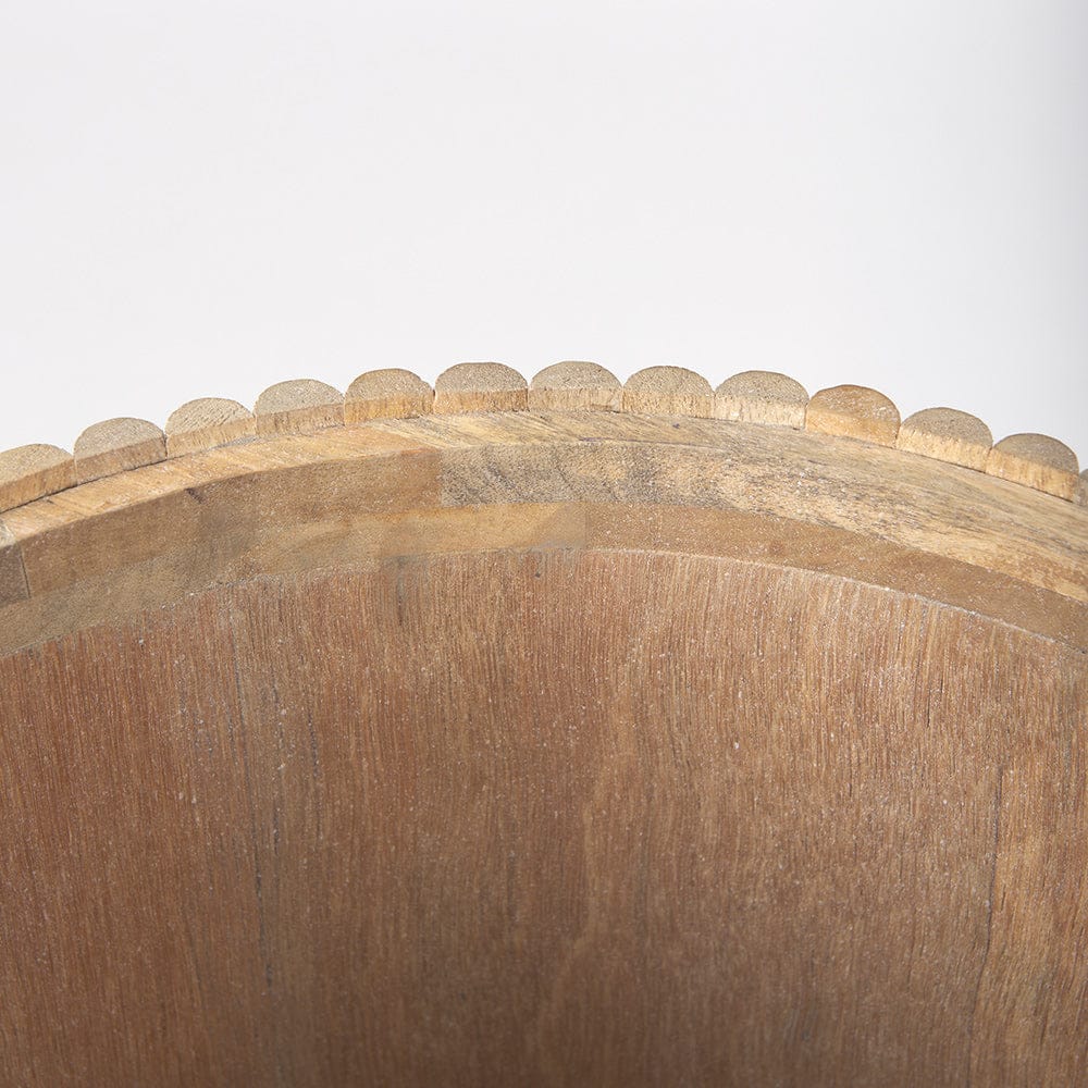 Mercana - Terra 18L x 18W x 22H Light Brown Wood Fluted Round Side Table - 69882 view 6