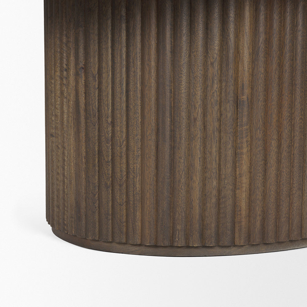 Mercana - Terra 48L x 28W x 15H Dark Brown Wood Oval Fluted Coffee Table - 69875 view 9