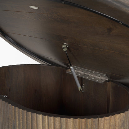 Mercana - Terra 48L x 28W x 15H Dark Brown Wood Oval Fluted Coffee Table - 69875 view 10