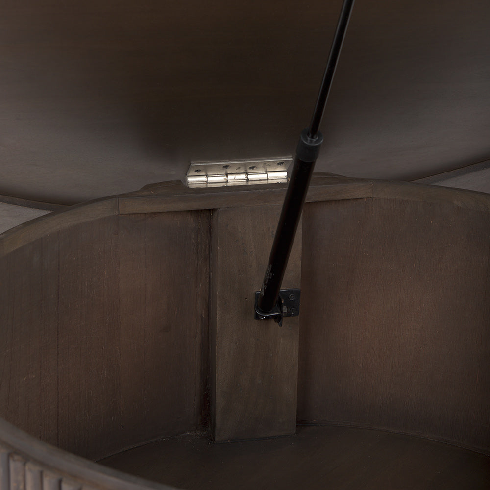 Mercana - Terra 48L x 48W x 15H Dark Brown Wood Round Fluted Coffee Table - 69877_CLOSEOUT view 6