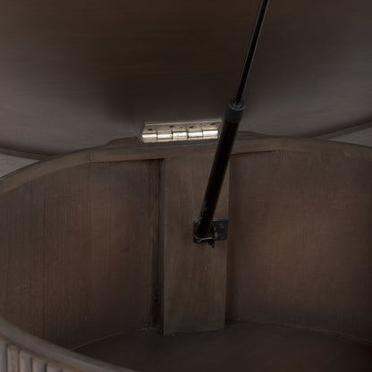 Mercana - Terra 48L x 48W x 15H Dark Brown Wood Round Fluted Coffee Table - 69877_CLOSEOUT view 6