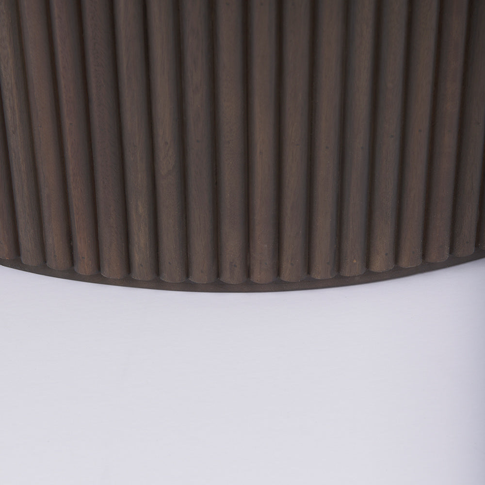 Mercana - Terra 48L x 48W x 15H Dark Brown Wood Round Fluted Coffee Table - 69877_CLOSEOUT view 8