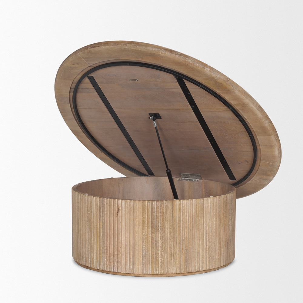 Mercana - Terra 48L x 48W x 15H Light Brown Wood Round Coffee Table - 69878_CLOSEOUT view 4