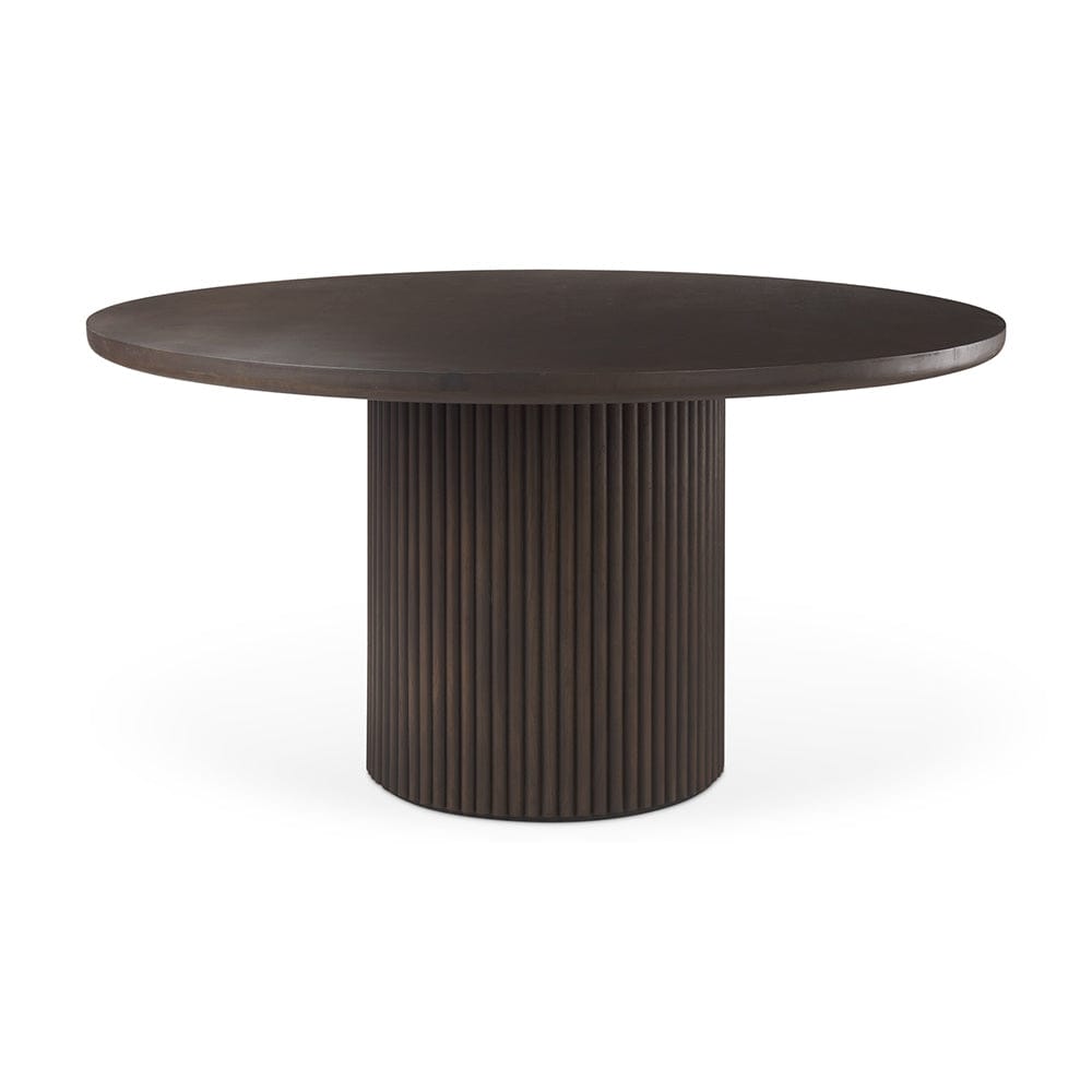 Mercana - Terra 60L x 60W x 30H Dark Brown Wood Round Fluted Dining Table - 69873-AB view 1