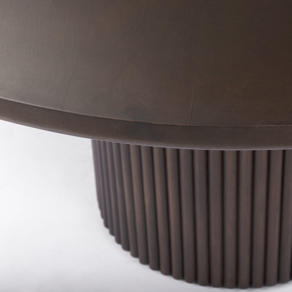 Mercana - Terra 60L x 60W x 30H Dark Brown Wood Round Fluted Dining Table - 69873-AB view 4