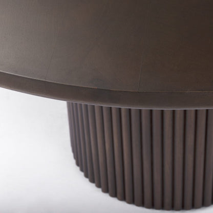 Mercana - Terra 60L x 60W x 30H Dark Brown Wood Round Fluted Dining Table - 69873-AB view 4