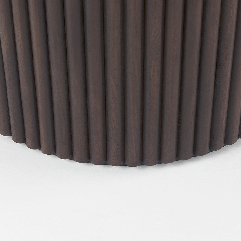 Mercana - Terra 60L x 60W x 30H Dark Brown Wood Round Fluted Dining Table - 69873-AB view 7