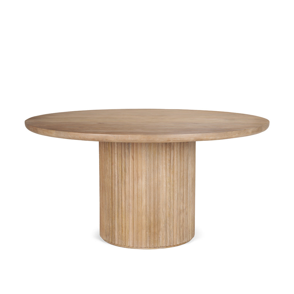 Mercana - Terra 60L x 60W x 30H Light Brown Wood Round Fluted Dining Table - 69874-AB view 1