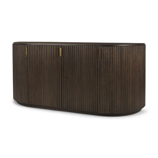Mercana - Terra 72L x 18W x 32H Dark Brown Wood Fluted Sideboard - 69883 view 1