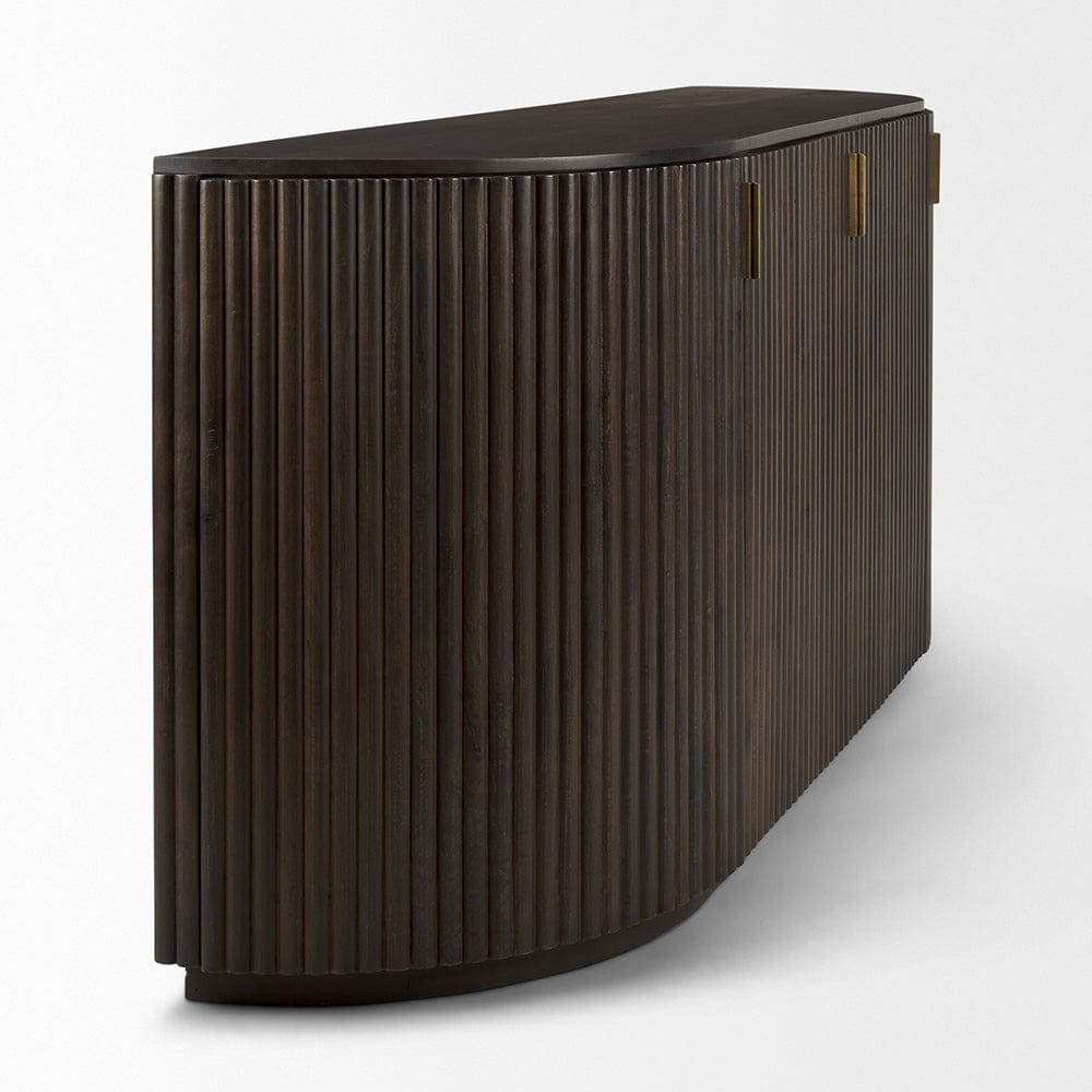 Mercana - Terra 72L x 18W x 32H Dark Brown Wood Fluted Sideboard - 69883 view 4