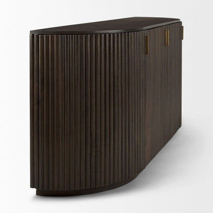 Mercana - Terra 72L x 18W x 32H Dark Brown Wood Fluted Sideboard - 69883 view 4