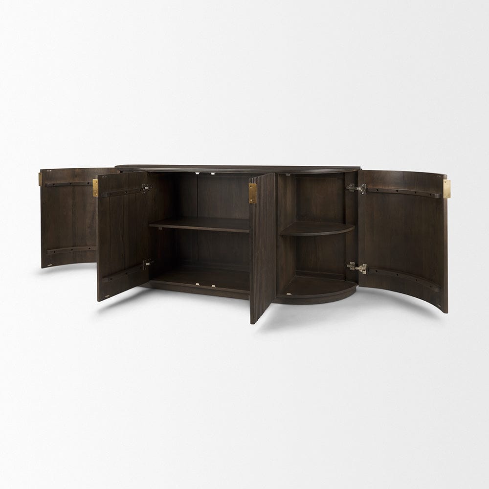 Mercana - Terra 72L x 18W x 32H Dark Brown Wood Fluted Sideboard - 69883 view 5