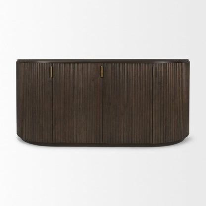 Mercana - Terra 72L x 18W x 32H Dark Brown Wood Fluted Sideboard - 69883 view 11