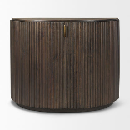 Mercana - Terra Fluted Dark Brown 2-Door Accent Cabinet - 69880 view 2