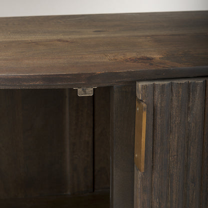 Mercana - Terra Fluted Dark Brown 2-Door Accent Cabinet - 69880 view 9