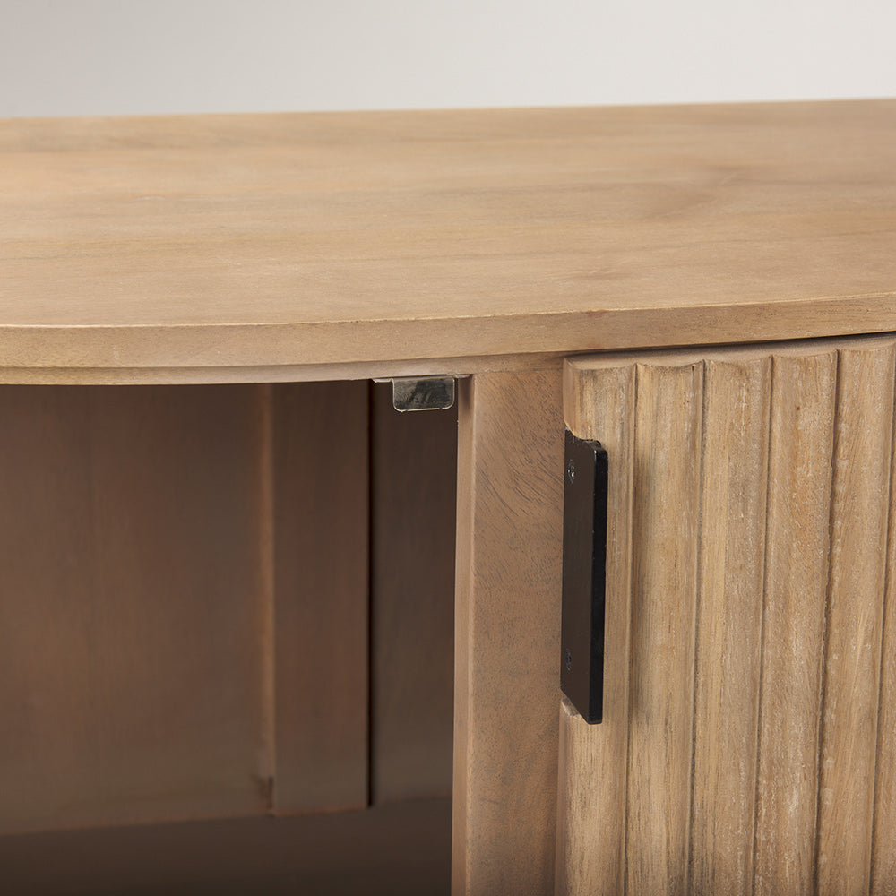 Mercana - Terra Fluted Light Brown Wood 2-Door Accent Cabinet - 69879 view 9