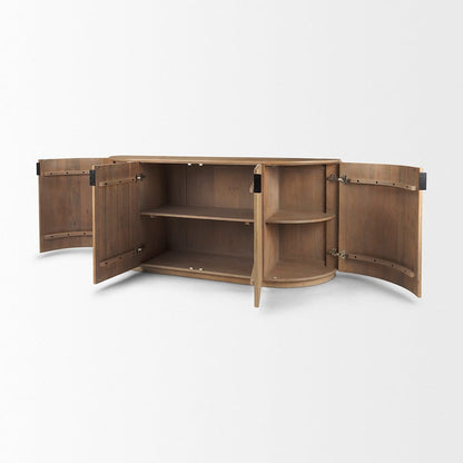 Mercana - Terra Light Brown Wood Fluted Sideboard - 69884 view 4