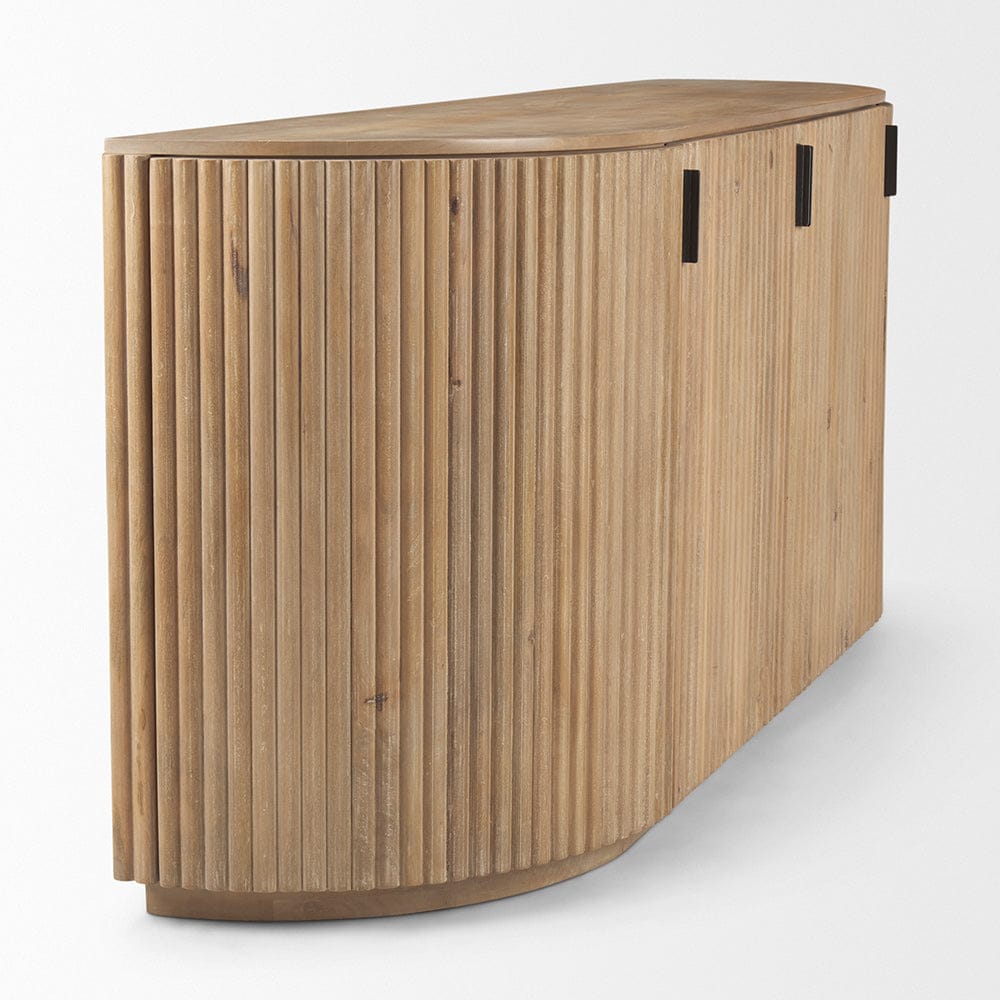 Mercana - Terra Light Brown Wood Fluted Sideboard - 69884 view 5