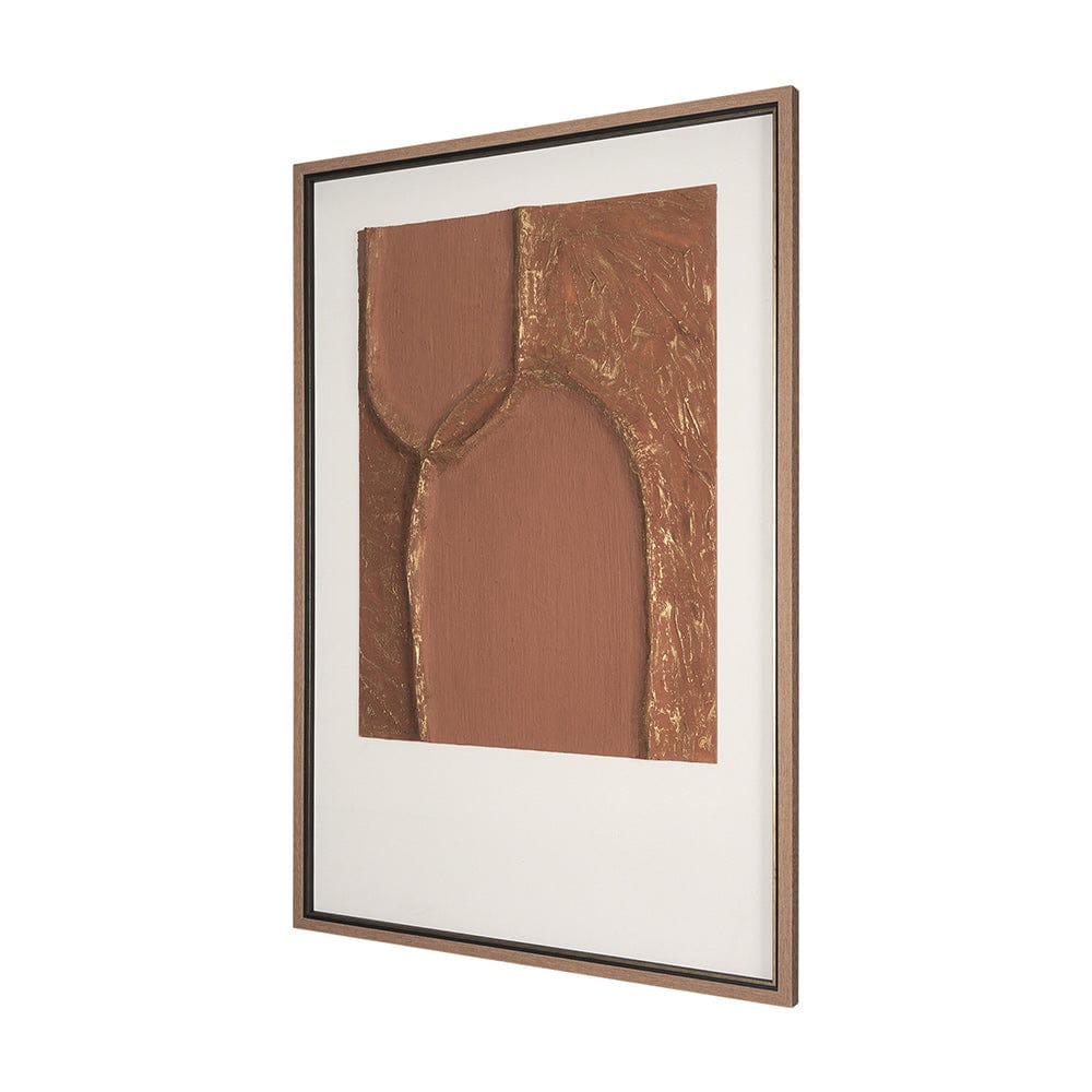 Mercana - Terracotta Arches I by Studio M a handmade Original Framed 3D Textured Artwork under Glass - 15201 view 3