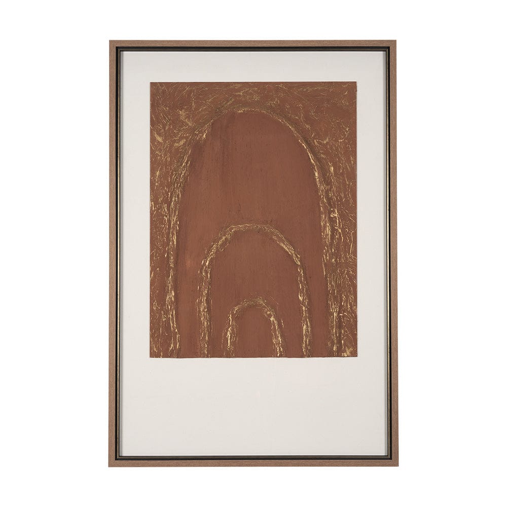 Mercana - Terracotta Arches II by Studio M a handmade Original Framed 3D Textured Artwork under Glass - 15202 view 1