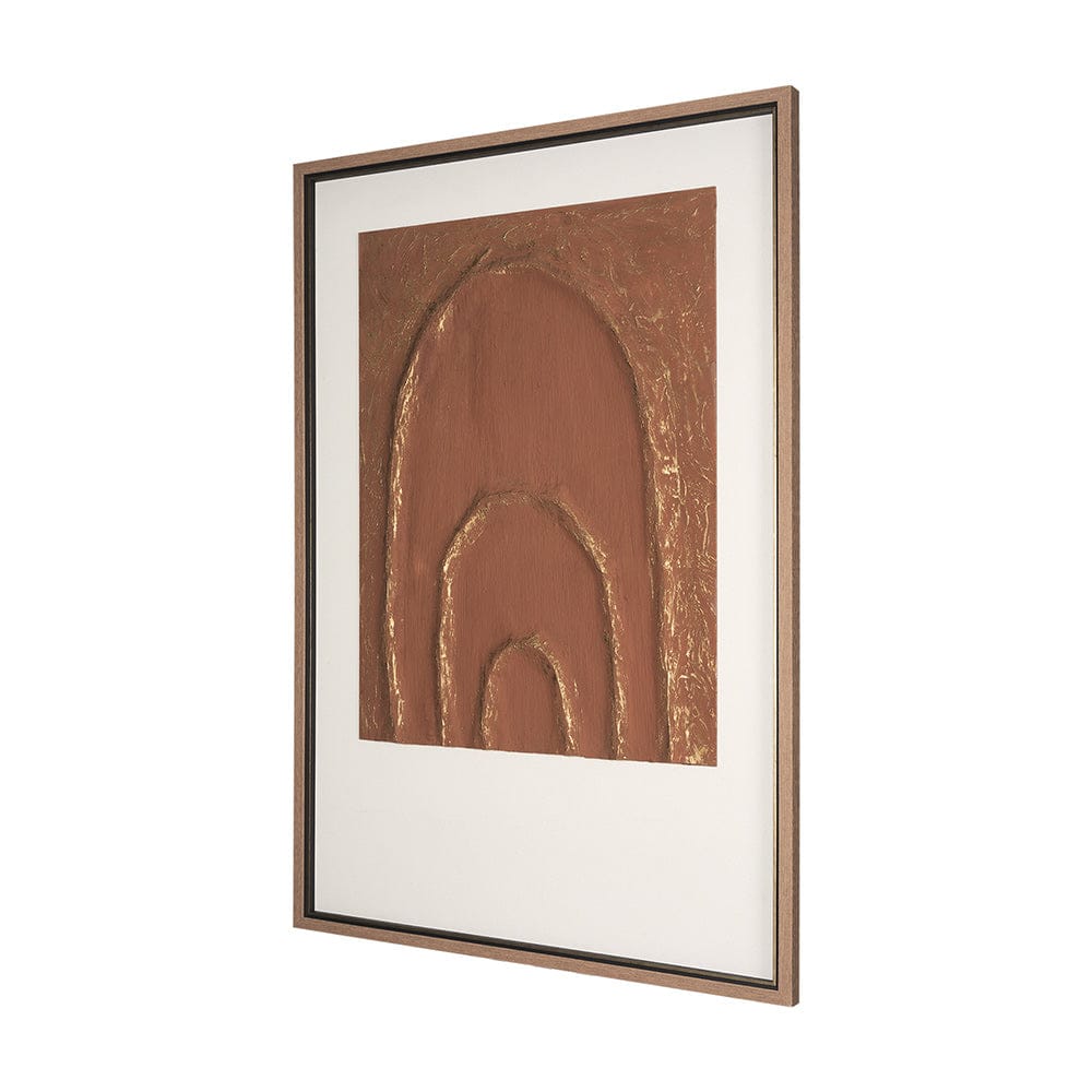 Mercana - Terracotta Arches II by Studio M a handmade Original Framed 3D Textured Artwork under Glass - 15202 view 3