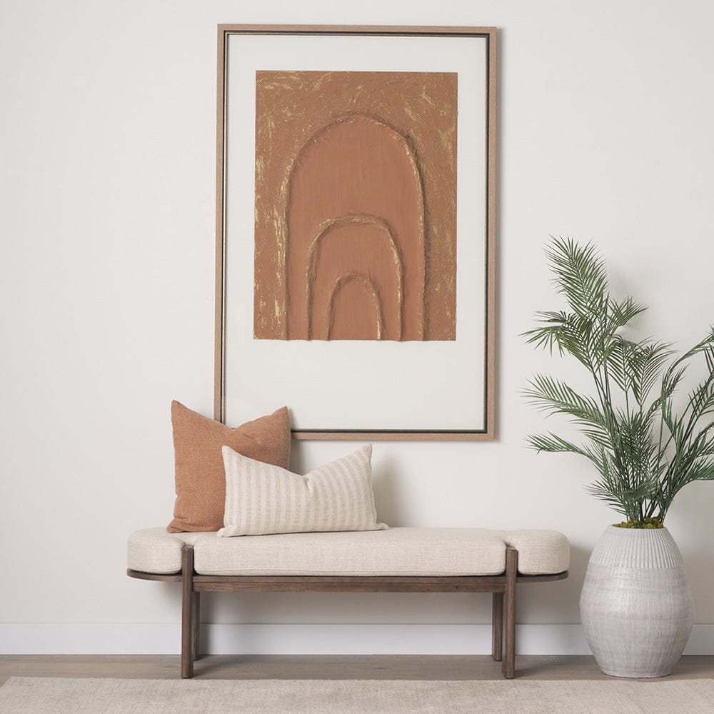 Mercana - Terracotta Arches II by Studio M a handmade Original Framed 3D Textured Artwork under Glass - 15202 view 9