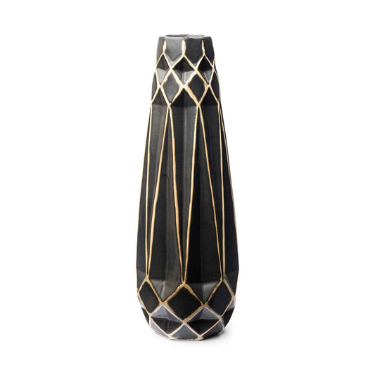 Mercana - Teulia I Tall Black With Cream Accent Ceramic Vase - 68016 view 1