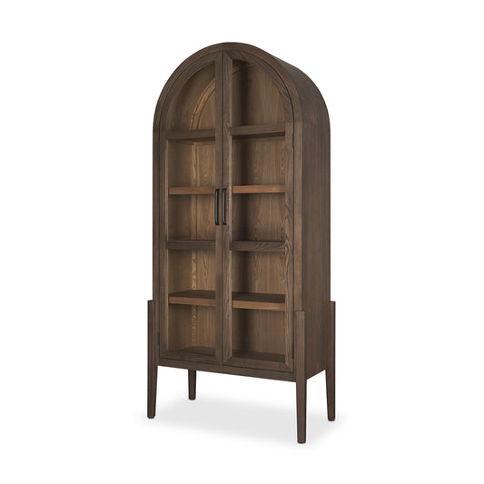 Mercana - Teva Two Toned Dark w/Light Wood Arched Curio Cabinet - 70864 view 1