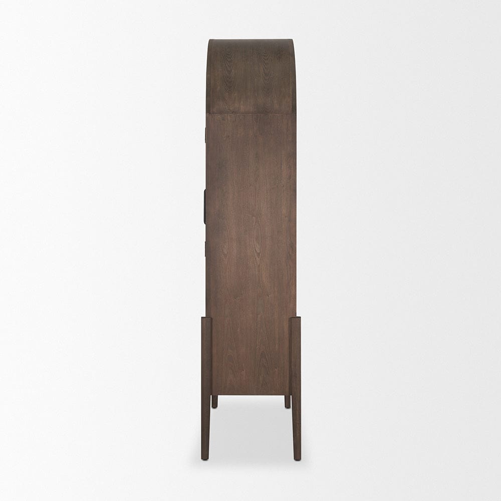 Mercana - Teva Two Toned Dark w/Light Wood Arched Curio Cabinet - 70864 view 3
