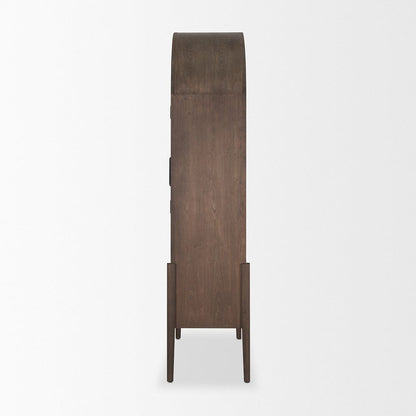 Mercana - Teva Two Toned Dark w/Light Wood Arched Curio Cabinet - 70864 view 3