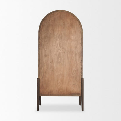 Mercana - Teva Two Toned Dark w/Light Wood Arched Curio Cabinet - 70864 view 4