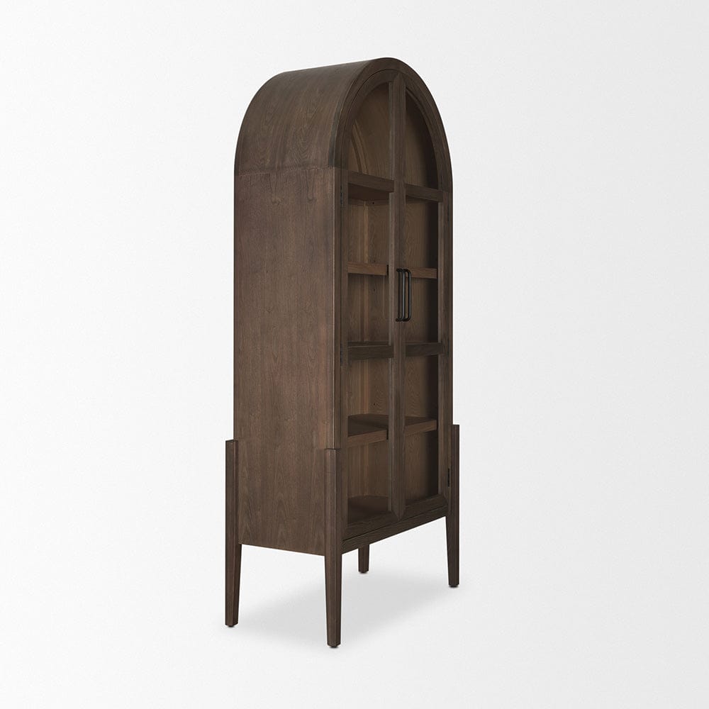 Mercana - Teva Two Toned Dark w/Light Wood Arched Curio Cabinet - 70864 view 5
