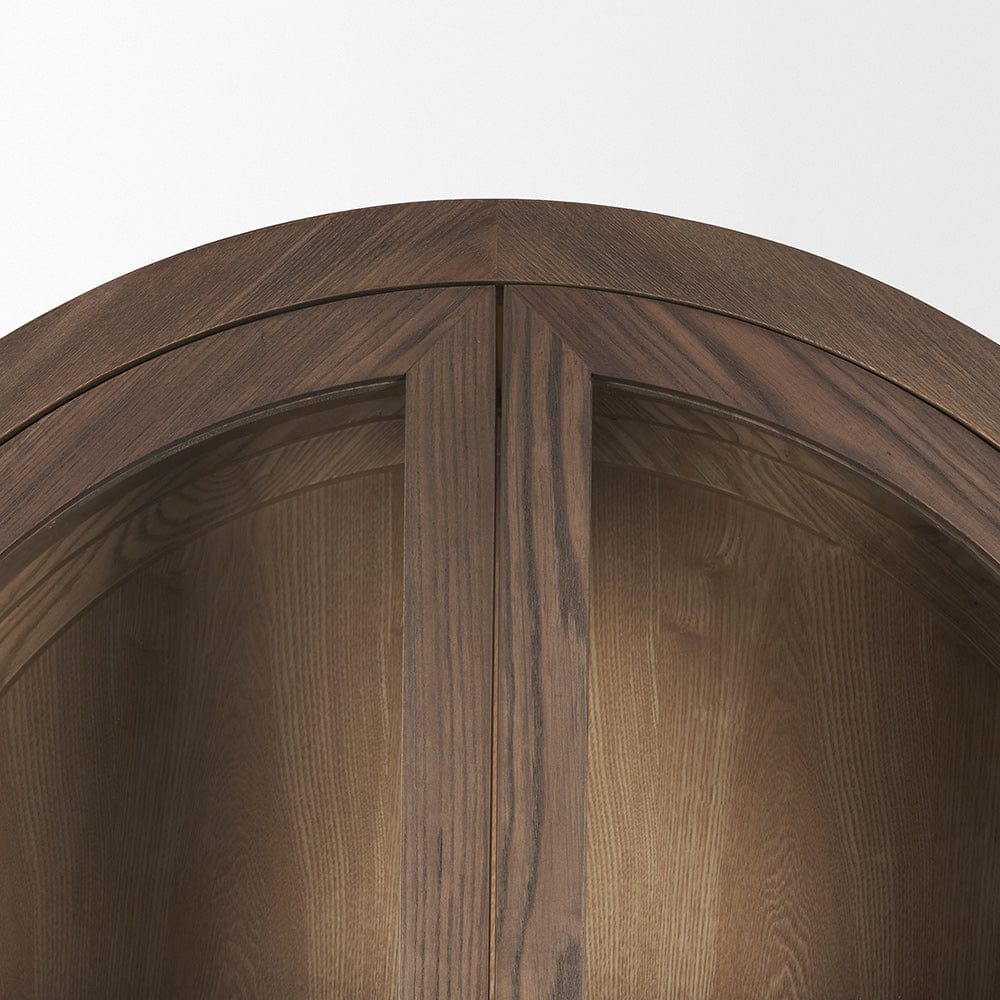 Mercana - Teva Two Toned Dark w/Light Wood Arched Curio Cabinet - 70864 view 7