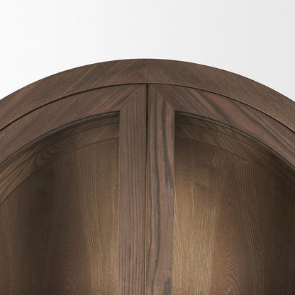 Mercana - Teva Two Toned Dark w/Light Wood Arched Curio Cabinet - 70864 view 7
