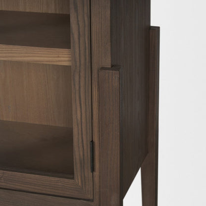 Mercana - Teva Two Toned Dark w/Light Wood Arched Curio Cabinet - 70864 view 9