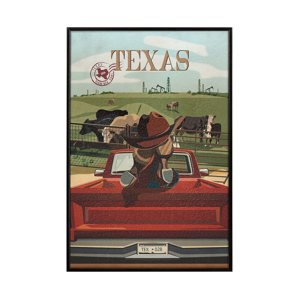 Mercana - Texas Go USA SM by Mercana Studio a Hand Embellished Decograph Framed Art Print - 13735 view 1
