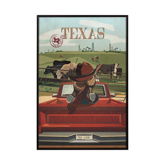 Mercana - Texas Go USA SM by Mercana Studio a Hand Embellished Decograph Framed Art Print - 13735 view 1