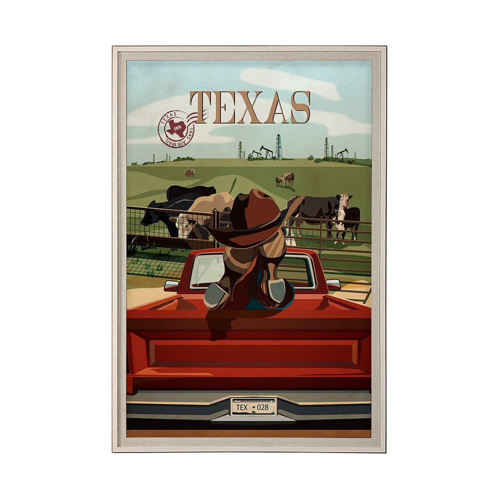 Mercana - Texas Go USA XL by Mercana Studio a Hand Embellished Decograph Framed Art Print under Glass - 13729 view 1