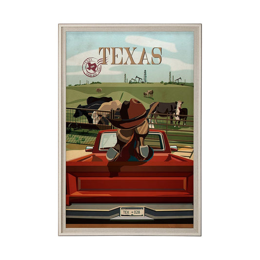 Mercana - Texas Go USA XL by Mercana Studio a Hand Embellished Decograph Framed Art Print under Glass - 13729 view 1