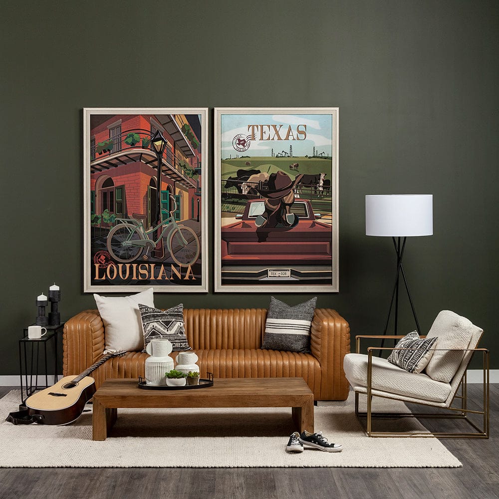 Mercana - Texas Go USA XL by Mercana Studio a Hand Embellished Decograph Framed Art Print under Glass - 13729 view 8