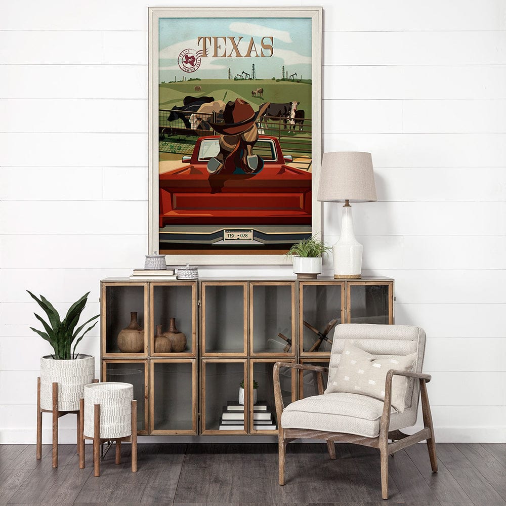 Mercana - Texas Go USA XL by Mercana Studio a Hand Embellished Decograph Framed Art Print under Glass - 13729 view 9