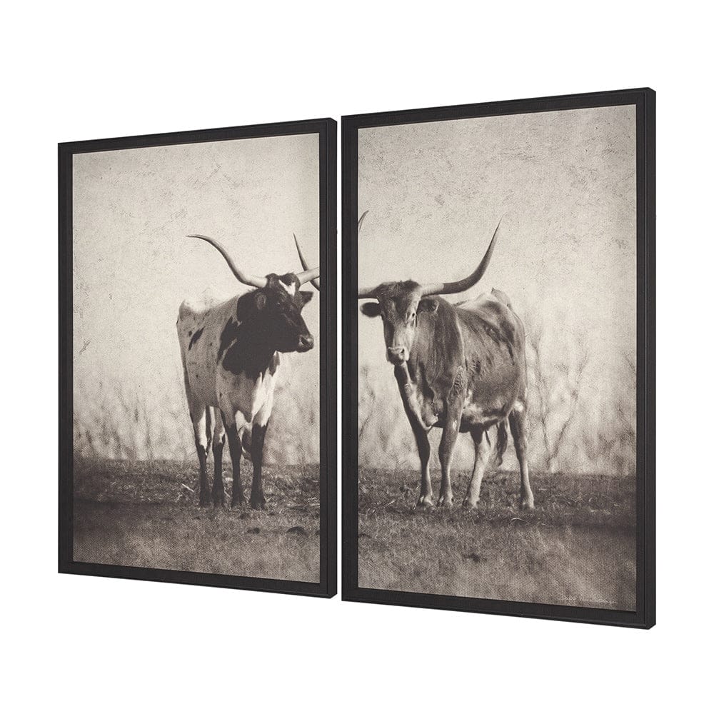 Mercana - Texas Longhorns by Debra Van Swearingen a Hand Embellished Framed Art Photograph Print (Set of 2) - 15470 view 2
