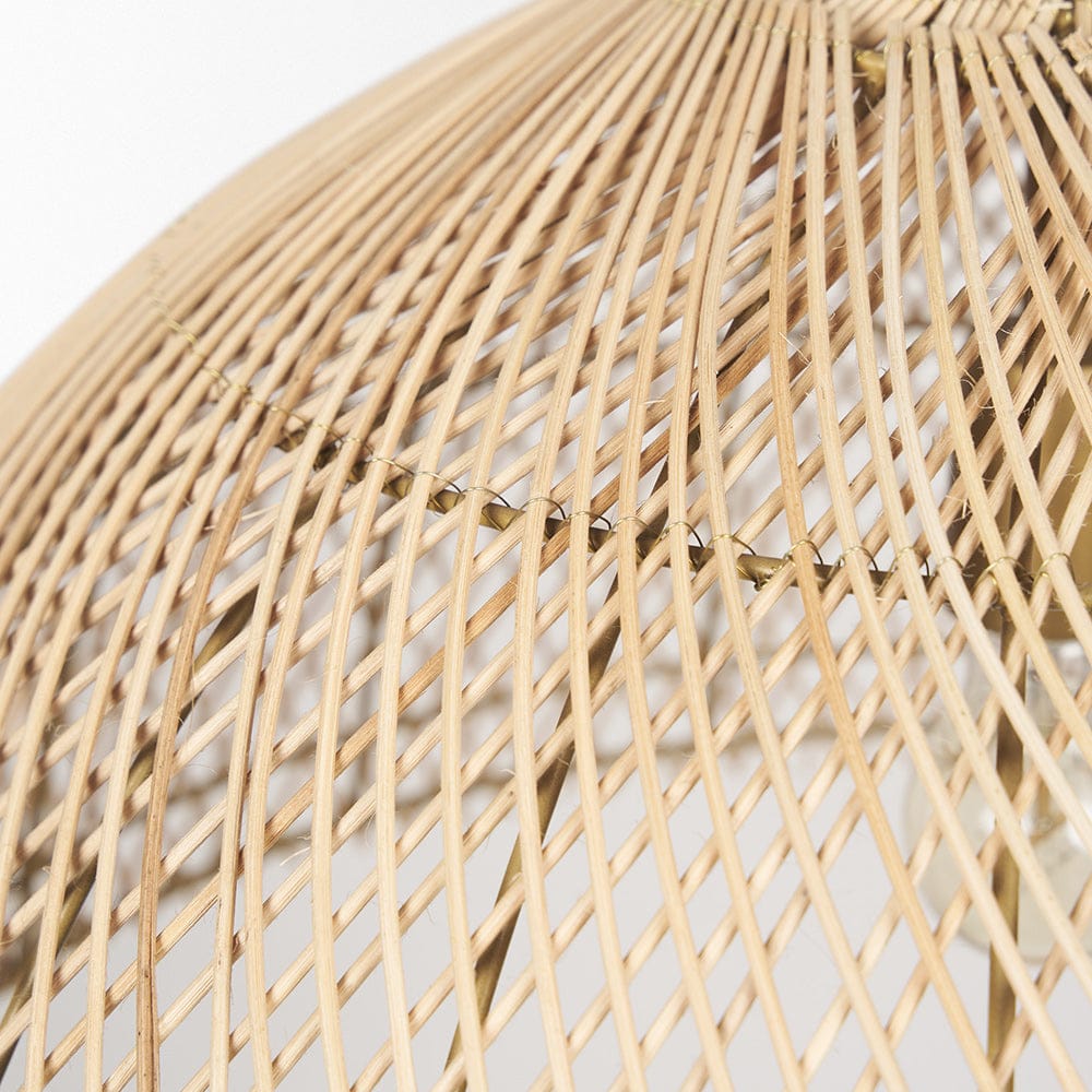 Mercana - Thad 1-Light Natural Woven Rattan Dome Pendant - 70914 view 6