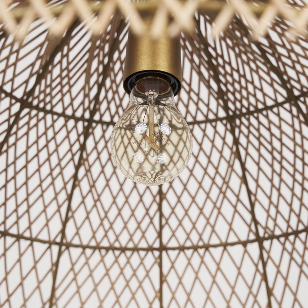 Mercana - Thad 1-Light Natural Woven Rattan Dome Pendant - 70914 view 7
