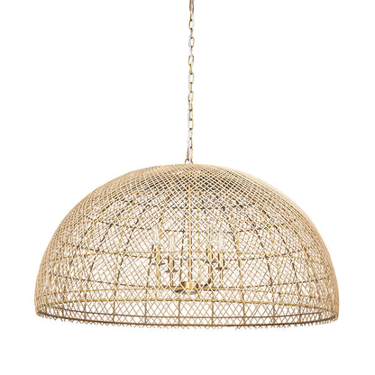 Mercana - Thad 4-Light Natural Woven Rattan Dome Chandelier - 70916 view 1