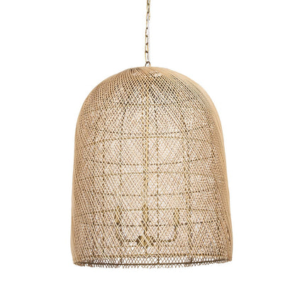 Mercana - Thad 4-Light Natural Woven Rattan Foyer Chandelier - 70915 view 1