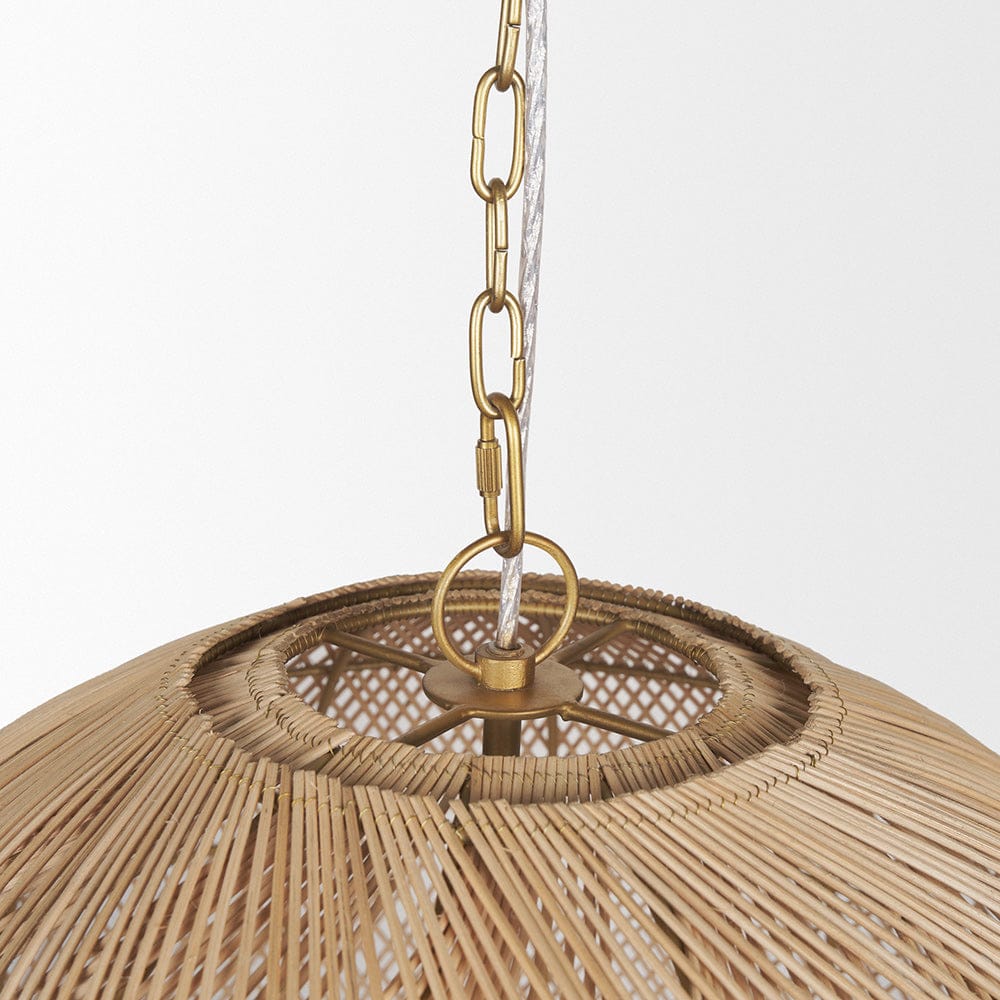 Mercana - Thad 4-Light Natural Woven Rattan Foyer Chandelier - 70915 view 5