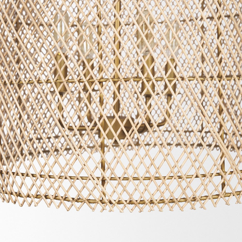 Mercana - Thad 4-Light Natural Woven Rattan Foyer Chandelier - 70915 view 8