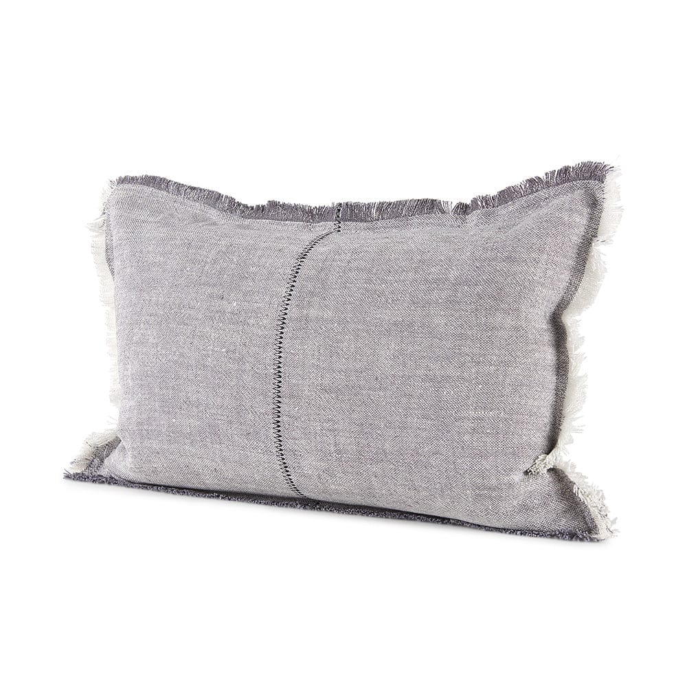 Mercana - Thais 13L x 21W Gray Fabric Fringed Decorative Pillow Cover - 69416 view 1